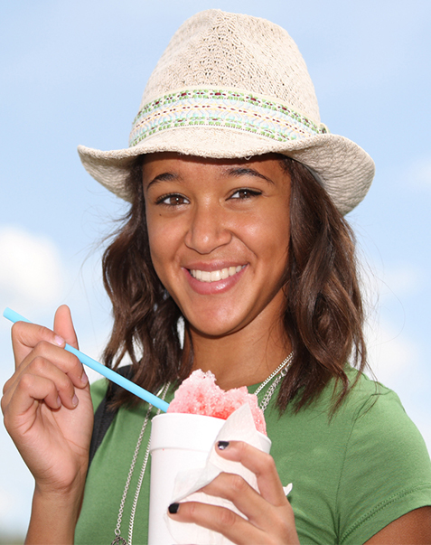 girl enjoying slushie with nugget ice 477x603 nuggets lifestyle 3